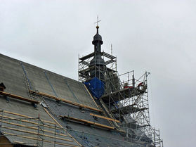 Gerüstabbau am Türmchen (Foto: Karl-Franz Thiede)